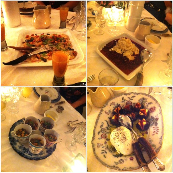 These are some of the many delicious dishes we were served at the New Friends Table