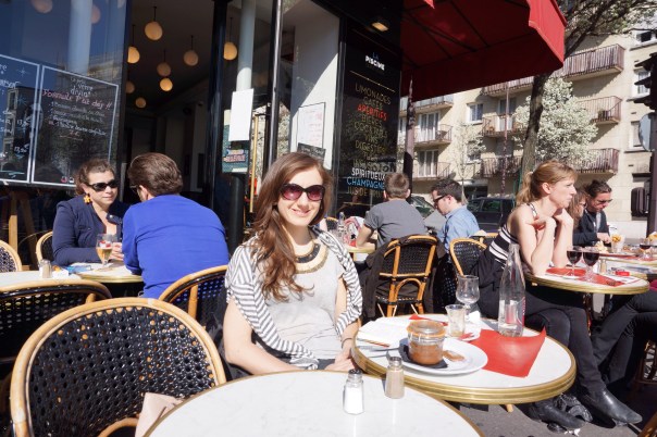 Blending in with Parisian crowds... I got many compliments on my statement necklace which completely transformed my simple outfit