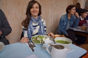 Eating healthy food in a stylish cafe is my idea of perfect lunch